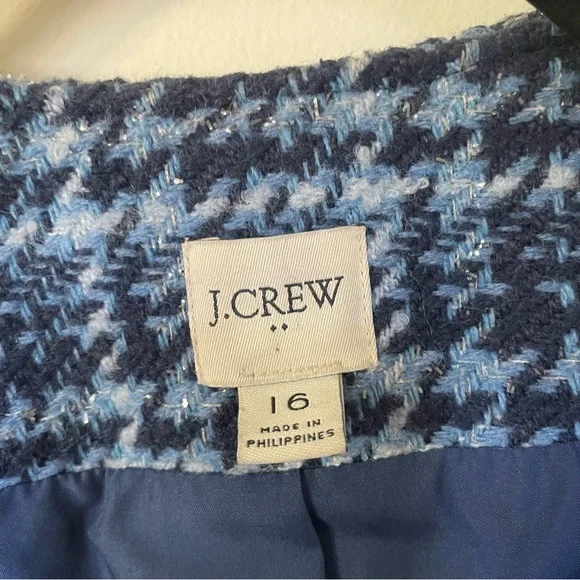 J.Crew Factory Lady Jacket Baltic Blue Boucle Tweed 16 - Picture 4 of 7